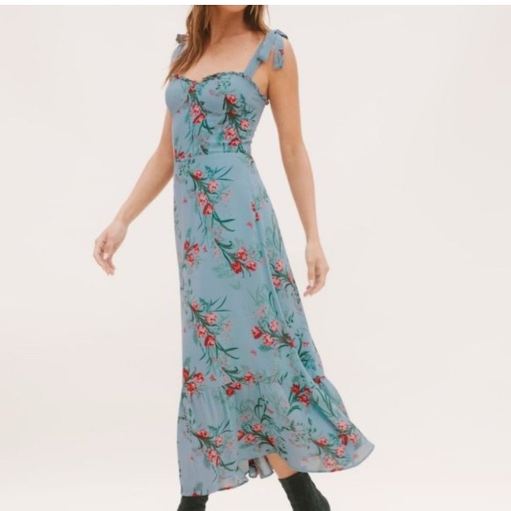 Reformation Blue Floral Maxi Dress